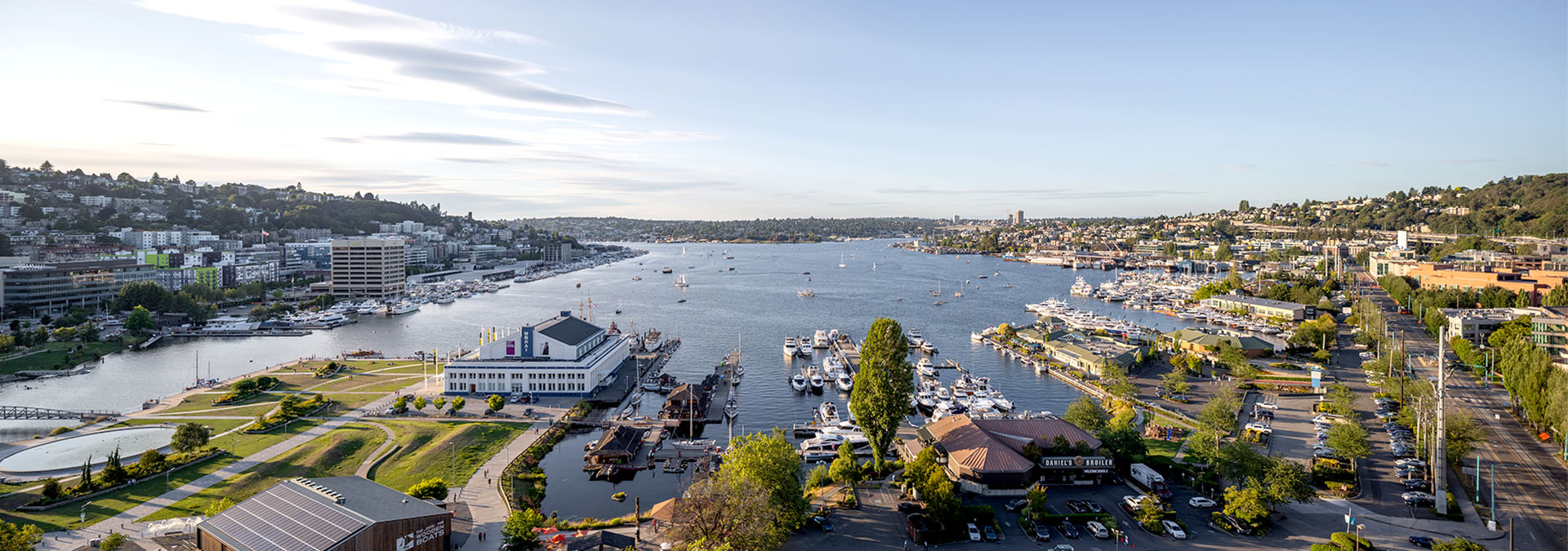 View of Lake Union from Mera rooftop deck